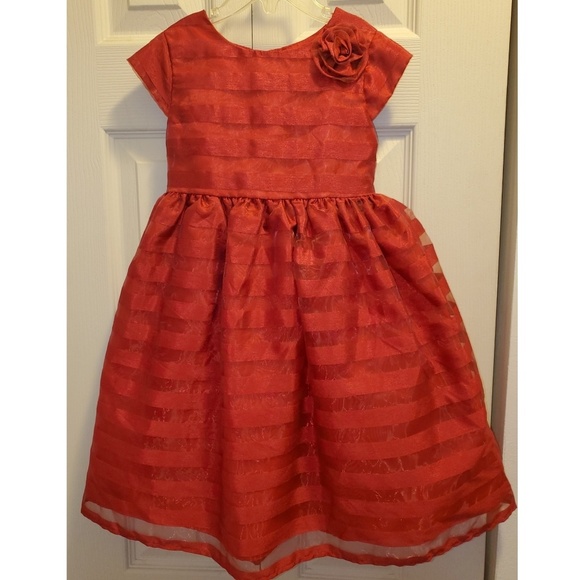 GEORGE TODDLER GIRL RED DRESS SIZE 5 - Picture 1 of 7